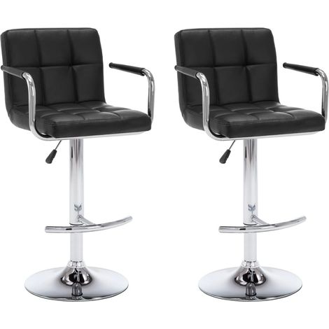 Maison Exclusive - Barhocker 2 Stk. Schwarz Kunstleder