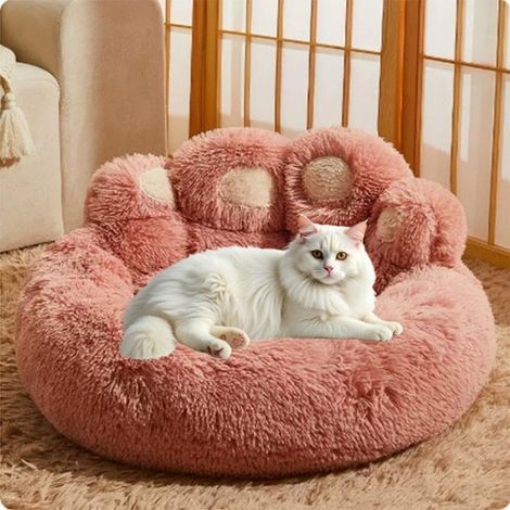 Panier Chien Chat Petite Taille 60cm,Rose Coussin Chiens Anti Stress Lavable et Antidérapant, Moelleux Lit pour Chien Peluche (1/5)