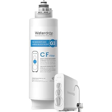 Waterdrop WD-G3-N1CF Filter, 6 Month Life Replacement for WD-G3-W Reverse Osmosis System