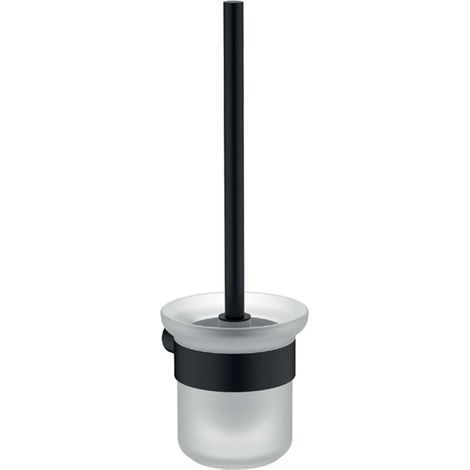 Novaservis Ferro Nostris - Brosse WC murale avec support, verre mat/noir ANS14BL (1/2)