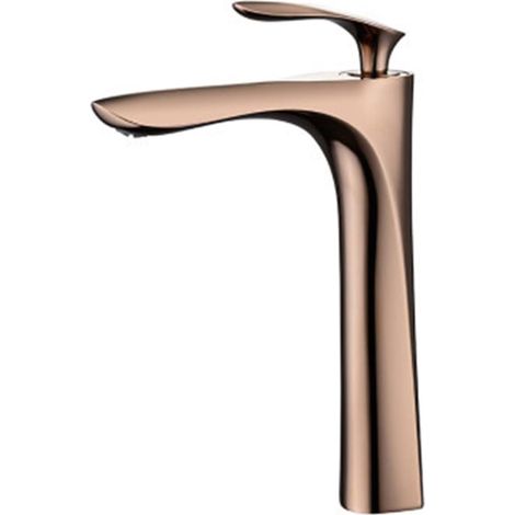 Bassin de la Salle de Bain Robinets Gold Evier Mélangeur Toup Toup Chaude Cold Simple Poignée Monté à la Pont de la Pont de la Pont Eau Robot Rose Rose Or/Noir(Deep Green) (1/5)