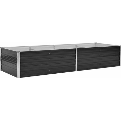 Fioriera rialzata piante fiori giardino antracite 240 x 80 x 45 cm acciaio zincato antracite 020001143