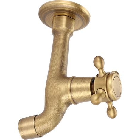 Vintage-Wandarmatur aus massivem Messing für Küchenspüle oder Waschbecken (lange Ausführung) (1/5)