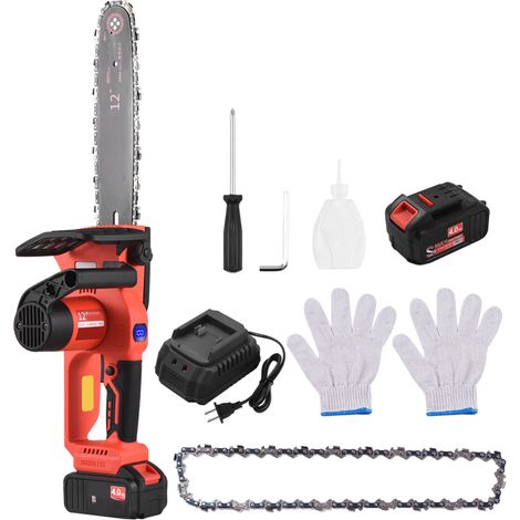 Irovami Tronçonneuse sans fil 21V 30cm – 4Ah, élagage, portative – Idéal pour jardin, arbres, extérieur (1/5)