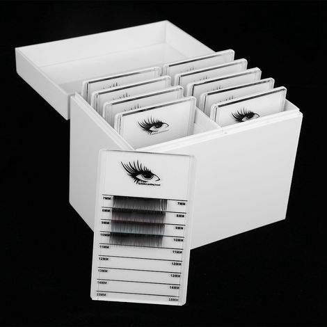 Boîte de rangement 10 niveaux pour extensions de cils, organiseur de faux cils maquillage, coffret à étages, range-cils professionnel, boîte à cosmétiques empilable. (1/5)