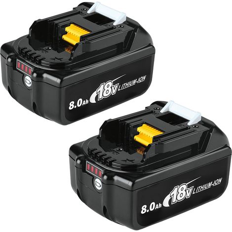 MAWIRON Batterie Lithium-Ion de Remplacement 18V 8,0Ah pour Outils Makita 18V Haute Capacité Compatible BL1830 BL1850 BL1860 avec Indicateur LED & Carte de Protection de Sécurité pour Outils Sans Fi (1/5)