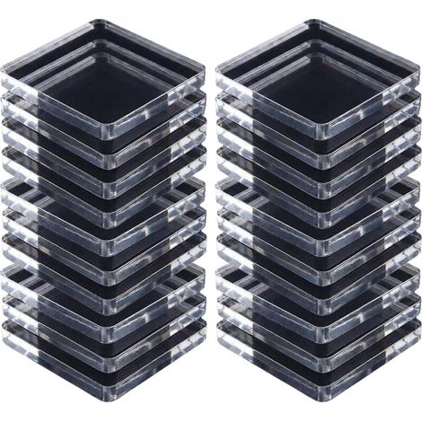 Kit d'aimants pour réfrigérateur DIY Transparent 5 x 5 cm 20 pièces Set d'aimants acryliques transparents DIY pour frigo pour maison, cuisine, école, salle de classe, bureau, fête, café (1/5)