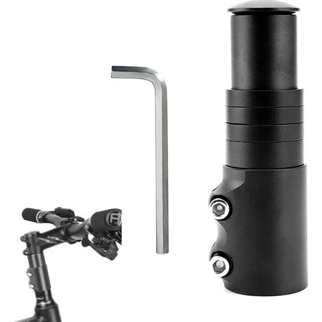 DOLASO Lenkervorbau-Riser, MTB-Vorbau-Riser, Fahrrad-Vorbau-Verlängerung, Fahrrad-Verlängerungs-Riser-Adapter, geeignet für MTB und Rennräder, mit Sechskantschlüssel, Schwarz (1/5)