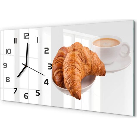 Horloge Murale Panoramique 60x30 cm en Verre Trempé Silencieuse Design Moderne Petit-déjeuner (1/5)
