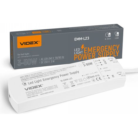 Module secours LED 3-50W batterie Li-Ion 3 modes Videx (1/5)