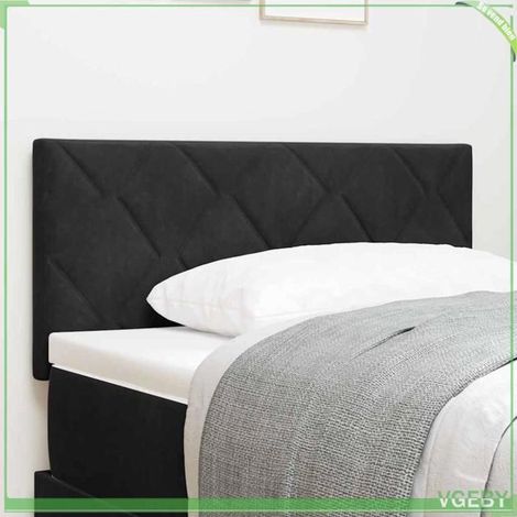 Tête de lit - 3338196 - Velours noir - LED intégrées - Hauteur réglable 78–88 cm (1/5)
