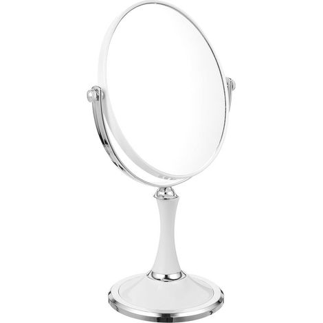 Miroir cosmétique rotatif Healeved 6 pouces double face verre blanc coiffeuse dans la salle de bain (1/5)