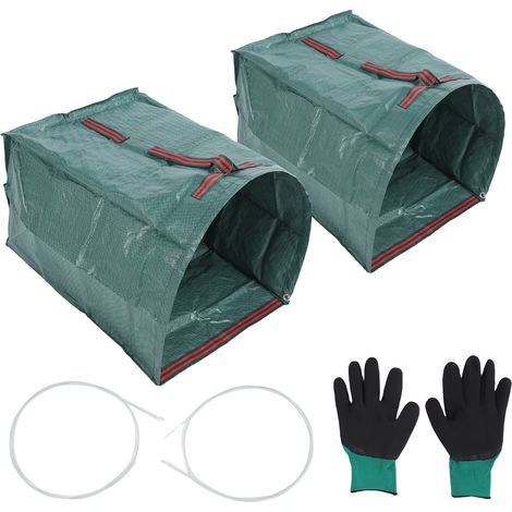 Halbkreisförmiger Gartenbeutel mit großem Fassungsvermögen (200 l) zum Sammeln von Kräutern und Blättern (1/5)