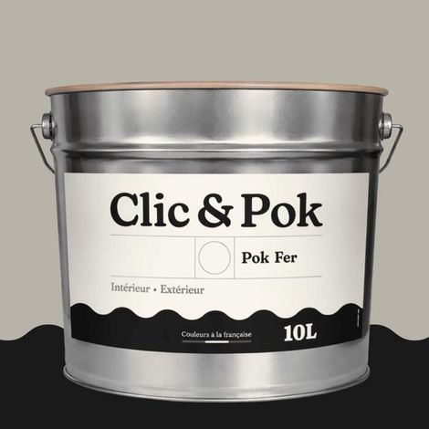 Peinture Fer Antirouille – Métal Extérieur Intérieur, Satinée, Protection Rouille - 10L - RAL 7044 - Gris soie
