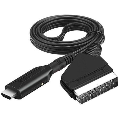 Convertisseur Adaptateur HDMI vers Péritel, Câble HDMI to Scart Converter,Adaptateur Tout-en-Un, convertisseur Audio vidéo pour DVD、XBOX360、PS4 Blu-Ray
