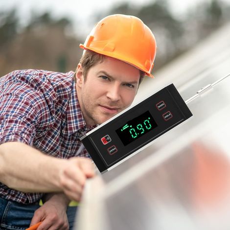 Digitale Magnetwasserwaage mit V-Nut-Basis, Goniometer und Winkelmesser (1/5)