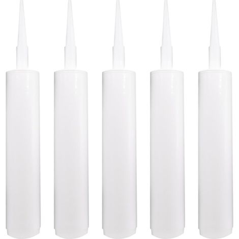5 Pièces 300ml Tubes de Calfeutrage Vides Réutilisables en Plastique Empty Caulking Sealant Tubes pour Fissures de Joints, Réparations (1/5)