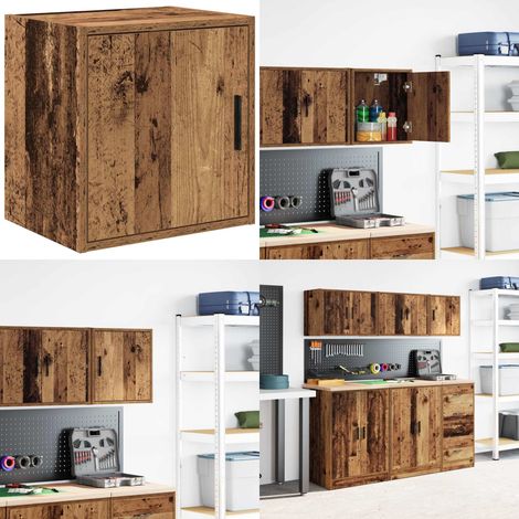 vidaXL Garagen-Wandschrank Altholz-Optik Holzwerkstoff (1/5)