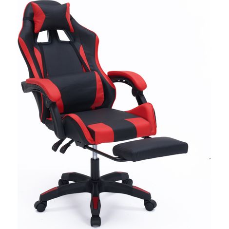 Ergonomischer Schreibtisch-Gaming-Stuhl neigbar schwarz und rot Altair