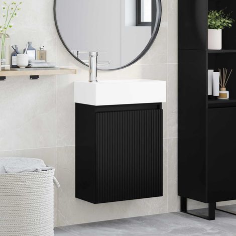 Módulo de baño con grifería Negro 45,5 x 22,5 x 84 cm