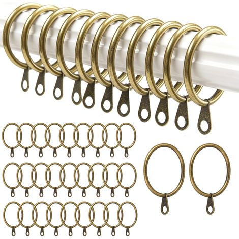 40pcs Anneau Rideau 38mm, Anneaux de Rideaux en Métal, Bronze (1/5)