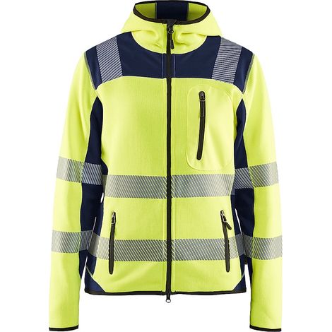 Veste de travail tricotée haute visibilité femme 4967 - Jaune fluo/Marine XXXL