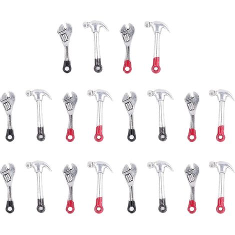 Kit de 20 mini outils d'entretien pour maison de poupée : clé et marteau de réparation, accessoires miniatures de simulation. (1/5)