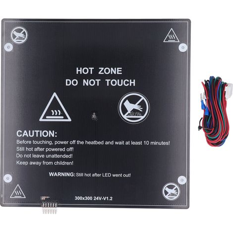 Plateau chauffant en aluminium 300x300x3mm avec câble pour imprimante 3D Artillery Genius, lit chauffant DC24V (1/5)
