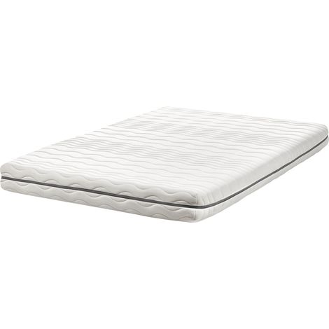 Matratze Weiß Memory Foam 140 x 200 cm Mittelfest Abnehmbarer Bezug für Doppelbetten Schlafzimmer Ausstattung