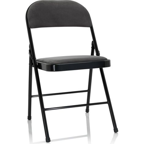 Konferenzstuhl / Besucherstuhl / Klappstuhl TUDELA I Samt dunkelgrau hjh OFFICE (1/5)
