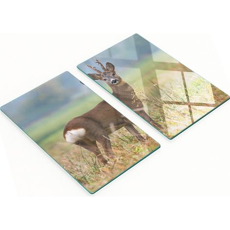 Tableros de vidrio decorativos multifuncionales con estampado de ciervo 2x30x52 cm