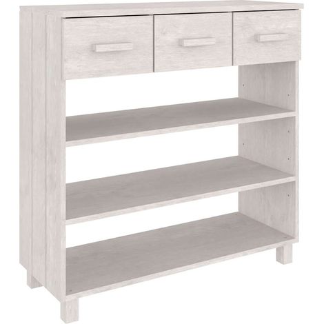 Maison Exclusive - Tavolo Consolle Bianco 90x35x90 cm Legno Massello di Pino (1/5)