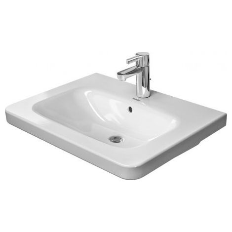 Lavabo meuble Duravit DURASTYLEavec trop plein plage de robinettrie 650x480mm sans trou de robinetterie blanc