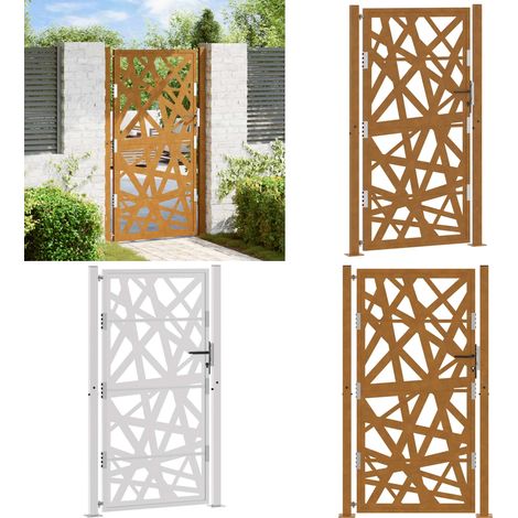 vidaXL Porte de jardin acier résistant aux intempéries design lumière (1/5)