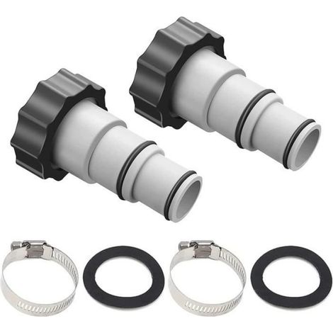 Adaptateur Tuyau - 32 mm et 38 mm - Pour Pompe à Vidange Piscine - Fileté - 2 Pièces (1/4)