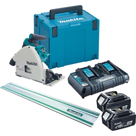 Makita DSP600PT2 36v Twin 18v Brushless Plunge Cut Circular Saw 1x Guide Rail (1/4)
