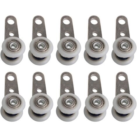 Set mit 10 Rollen für Terrassentüren oder Schiebetüren – aus Metall und Kunststoff – 4,5 x 1,9 cm
