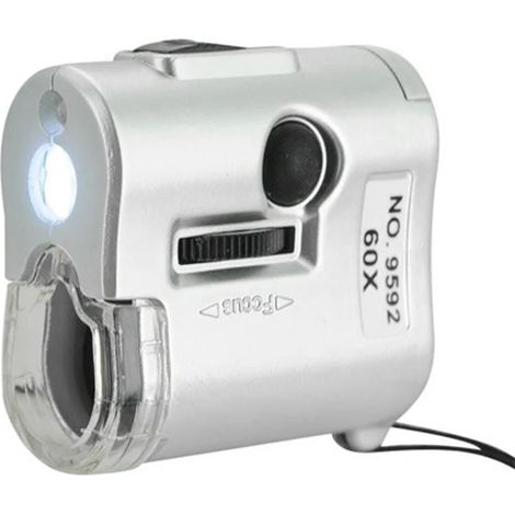 Portable Mini Poche 60X Microscope Bijoutier Loupe Lentille Illuminée Bijoux Insecte Loupe Verre 3 LED Avec Microscope À Lumière UV