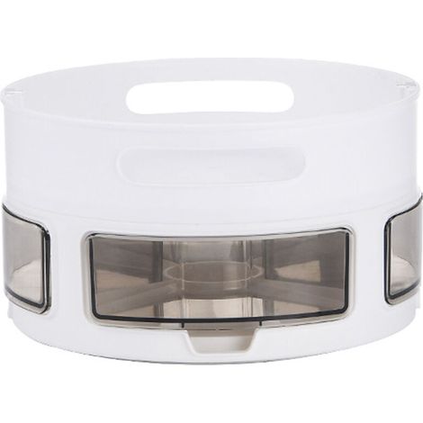 Étagère à épices rotative en plastique avec 2 poignées, boîte de rangement multifonctionnelle antidérapante pour épices et boissons (1/5)