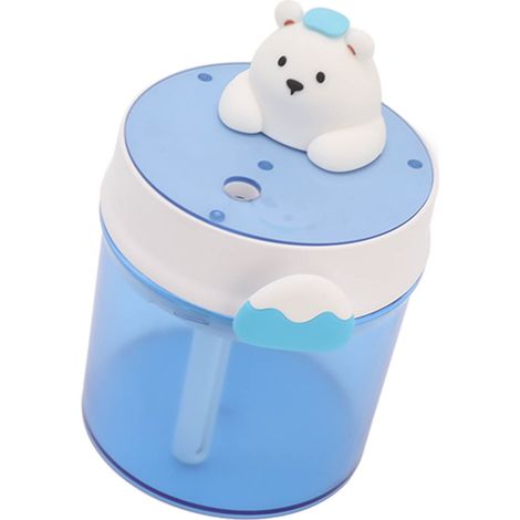 Humidificateur portable USB en forme d'ourson mignon, grande capacité, mini humidificateur de bureau à ultrasons pour la maison et la chambre, bleu (1/5)