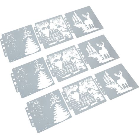 Pochoirs de Noël pour scrapbooking, motifs festifs pour bricolage et décoration papier (1/5)