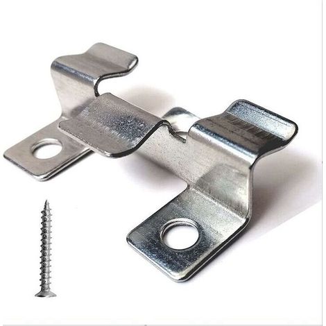 Packung mit 100 Befestigungsclips für WPC-Terrassendielen mit Edelstahlschrauben, 1 cm hoch
