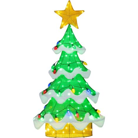 Albero di Natale a LED da 157 cm con lampadine a forma di stella e fragola