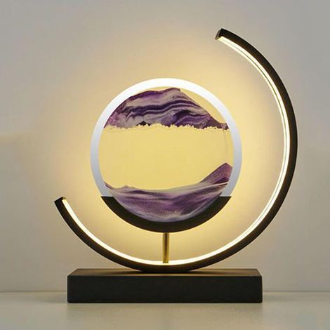 Lampe LED 3D Sable Violet Tableau Lumineux Décoratif Cadre Mobile Bureau Salon (1/5)