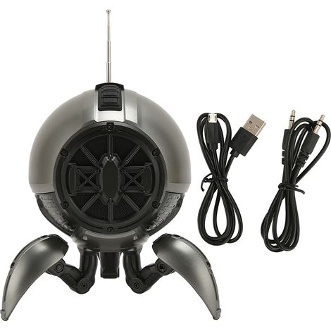 Enceinte Bluetooth multifonctionnelle HiFi son sans perte, lampe respiratoire colorée, radio FM portable, usage intérieur/extérieur, grise (1/5)