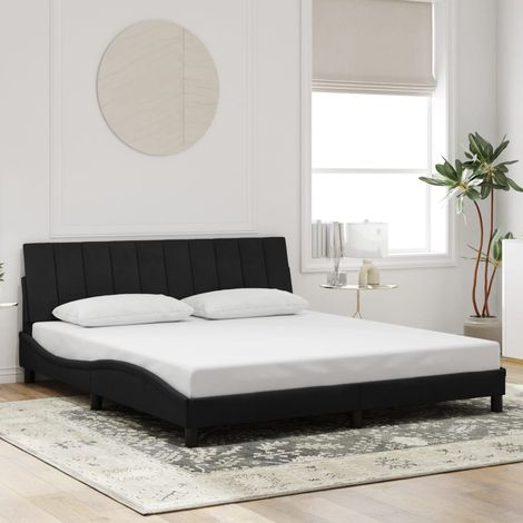 Cadre de lit sans matelas-Structure de lit noir 180x200 cm velours 411698 (1/4)