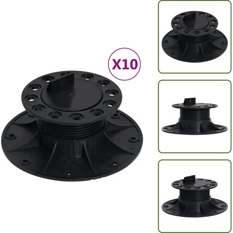 Piedini per balcone - vidaXL Piedini Regolabili per Decking 10 pz 60-88 mm - Piedini per giardino