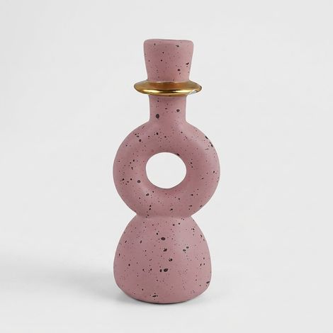 Porta candela piccolo in ceramica Pink & Cozy (1/2)
