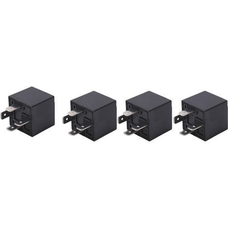 BERM 4er-Pack Kfz- und Schiffsrelais 12V DC 4-polig 30/40A Schließer mit Silberkontakten, wasserdicht, für Boote und Autos (1/5)