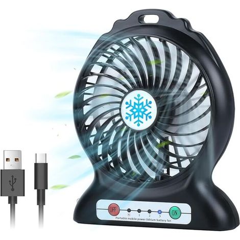 USB Fan, Portable Mini Fan, Small Fan, 3 Adjustable Speeds, Rechargeable Mini USB Fan, Quiet Fan for Home, Office, Travel